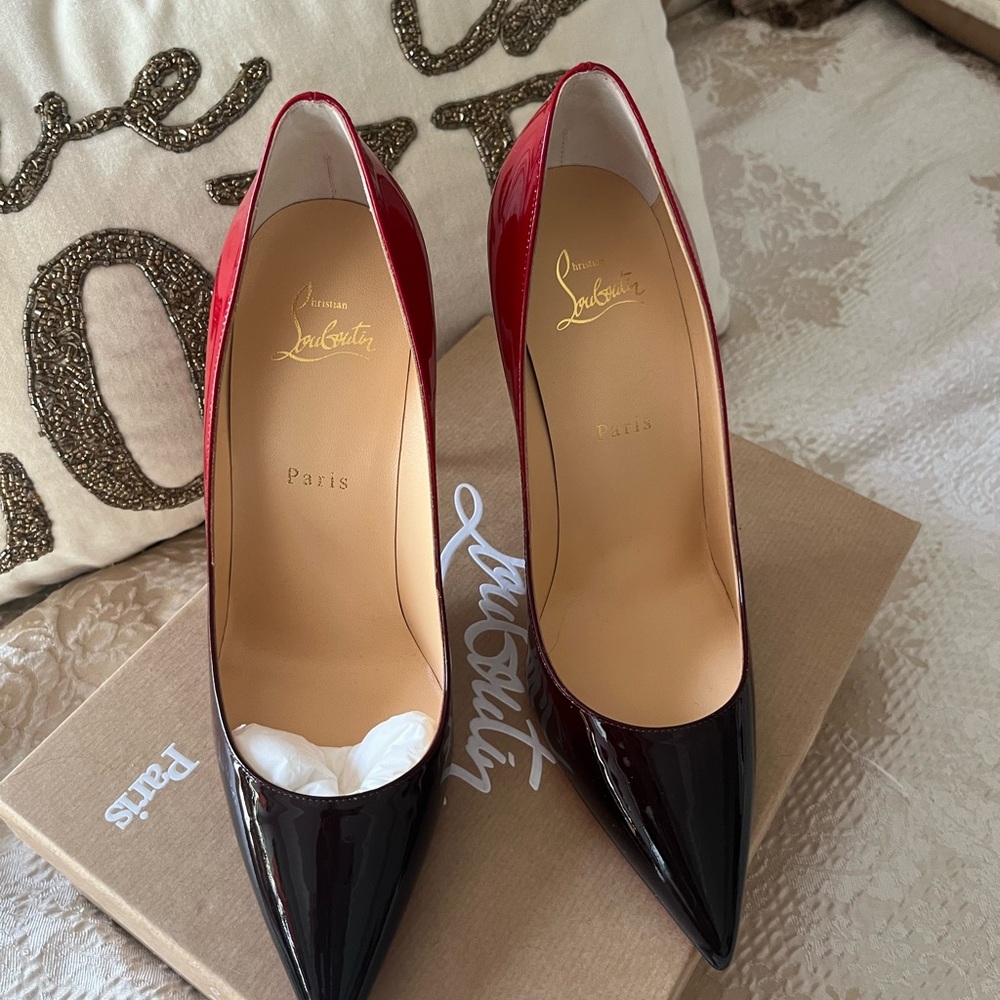 Christian Louboutin Red and Black Women's Heels